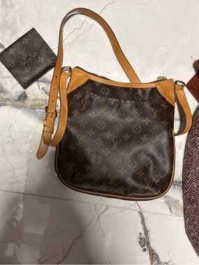 Louis Vuitton Monogram Canvas Shoulder Bag with Tan Trim
